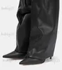 Buty Tunataka 2023 Zimowe kobiety nad kolanami Czarne obcasy sztyletowe Gleby długie seksowne buty wskazane palce butów T231025