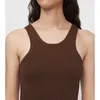 Women's Tanks Curved Rib Knit Tank Top 2023 Ladies Temperament Slim Fit Stretch Sleeveless Sexy Off Shoulder Vest