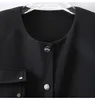 Women's Vests Women Vest 2023 Autumn Sleeveless Multi Pockets Decorative Zipper Stitching Shoulder Padded Black Waistcoat Fashion