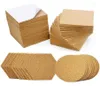 Masa Paspasları 120pcs Yuvarlak Altıgen Self -Self Cork Meydanı Kontrplak Yeniden Kullanılabilir Tahta Paspas ve DIY1178566 için kullanılan