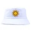 Berets Sonne Gold Druck Sommer Doppel Seite Eimer Hut Erwachsene Casual Panama Unisex Reise Baumwolle Fischer Kappe Junge Mädchen Motorhaube homme