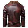 Autumn Winter PU Leather Jackets Fleece Coat Motorcycle Jacket Thickening Warm Outerwear Overcoat Men Tops Slim Plus Size 2xl 3xl 4xl