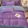 purple thicken coral fleece Bedding Four-piece bed set Besigner bedding sets Luxurious shaker flannel Bed sheets Contact us to view pictures of the product itself