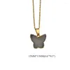 Pendant Necklaces Butterfly Shape Genuine Druzy Coated Healing Crystal Goldtone Plated DIY Stone Slice Charm Necklace