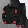 2024 autumn winter fashion Red green stripes twist Men's tracksuit luxury MUSIC Zipper pocket mens designer windbreaker breathable black