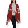 Etnische kleding zilveren filigraan Fleur de Lis kwastje sjaal vrouwen zachte bloem Fleur-de-Lys sjaals wraps Lady winter sjaals