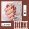 Semi Cured Gel Nail Strips,16PCS Gel Nail Stickers, Easy to Apply or Remove, Long Lasting, Includes Nail File and Wood Stick