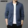 Men's Jackets New Brand Casual Fashion Stand Collar Plain Stylish Autumn Winter Jacket Zip Up Classic Breathable Coats Trendy Men's Clothing YQ231025
