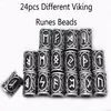 24 adet üst gümüş İskandinav Viking Runes Charms Boncuklar Kolye kolye için bilezikler için bulgular sakal veya saç vikingleri rune kitleri277y