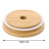 Górna bambusowa pokrywka czapki 70 mm 88 mm wielokrotnego użytku Bamboo Mason Jar Pokry