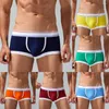 Sous-vêtements doux et respirants sous-vêtements en coton pour hommes boxeurs slips shorts lingerie M 2XL taille basse dos nu Design bleu