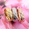 Love Rings Women Men Band Rings Designer Ring Fashion Titanium Steel Single Grid Ring With Diamond Casual Par Classic Gold Silver Rose Jewelry Valfritt storlek5-11