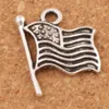 USA Flags Charms Pendants 200st Lot 17 9x14 5mm Antika silversmycken DIY L299 SELL356N