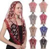 Scarves Lace Veil Sheer Floral Breathable Headscarf Tassel Mantillas Embroidered Triangle Scarf For Prayer Shawl