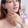 Armbanduhren UTHAI W39 Damenmode Licht Luxus Quarz Armbanduhr Wasserdicht Premium Exquisite Violet Kristall Damenuhren Geschenk 231025