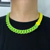 Chaînes Ulj dégradé haute poli 316L collier en acier inoxydable coloré cubain hommes été hip-hop sans fondu niche qualité bijoux