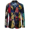 Mode Neue Männer S Casual Boutique Business Urlaub Blumen Anzug Männlich Schlank Floral Blazer Jacke Mantel