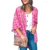 Women's T Shirts Multicolors Women Chiffon Floral Tshirt Cardigan Loose Half Sleeve Shawl Capes Boho Print Cover Up Blouse Plus Size