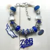 Charm Armbanden Mode ZETA PHI BETA Sorority Society Symbool Sieraden Emaille Metalen Hanger Big Hole Kralen Bangle Armband