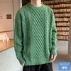 Maglioni da uomo Inverno Uomo Maglieria Vintage Maglione Twist Girocollo Tinta unita Maschile Fit Pullover lavorato a maglia Allentato Harajuku Uomo A43