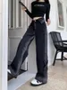 Pantaloni da donna Y2K Jeans sfumati Design con risvolto in vita Sensazione ampia e sottile