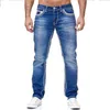 Mens Jeans raka män tvättade inget hål jean vår sommar pojkvän streetwear lös casual designer long denim byxor byxor 231025