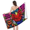 Towel Mexican Fiesta Flowers Art Bath Beach Microfiber Textile Embroidery Pool Towels