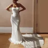 Glitter Mermaid Spaghetti Straps Sequins Wedding Dress 2024 Open Back Beading Sweetheart Bride Gown Shiny Court Train Open Back Vestido De Noiva