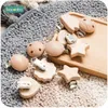 Bopoobo 20pc sucette en bois coeur Clip bébé dentition écologique artisanat en bois factice Clips pour bébé né factice Clip chaînes 231025