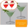 Wine Glasses 10 Pcs Plastic Cups Disposable Wineglass Whiskey Cocktail Martini Drinking