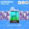 ELF WORLD Trans Transparent Crystal Shell Vape 7500 Puffs Disposable Vapes Bar Bulk Wholesale