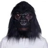 Party Supplies Gorilla Mask Chimpanzee Head Masker Vuxen Full Face Funny Animal Monkey Latex Black Halloween Christmas Carnival Gifts