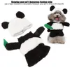 Dog Apparel Soft Halloween Panda Hat Caps Cute Clothes Set Autumn Winter Warm Pet Products Puppy Costume