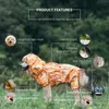 Dog Apparel Waterproof Raincoat Full Body-Covered Pet Rain Coat With Cuttable Belly Prints Outdoor Jacket For Medium Large