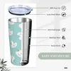 Tumblers Kawaii Duck Bubbles Insulated Tumbler With Straws And Lid Animal Stainless Steel Travel Thermal Cup 20 Oz Office Home Mugs