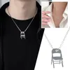 Colares de pingente Originalidade cadeira dobrável colar colar corrente clavicular unisex moda jóias