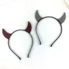 Party Supplies Vintage Devil Horns Hair Hoop Rhinestones Crystal Headwear Headband Halloween tema