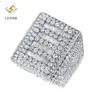 Glans Sieraden Hip Hop Heren Luxe 925 Sterling Zilver 18 k Solid Gold Volledige Diamanten Vvs Moissanite Ringen voor Mannen