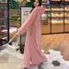 カジュアルドレスプラスサイズ6xl 150kg冬の女性フリースドレスルーズウエスト長袖レディースビッグ