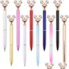 Ballpoint Pens Wholesale Diamond Butterfly Heart Ballpoint Pen Type 1.0 Fashion Pens Office Stationery Creative Advertising Drop Deliv Dhu06