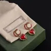 Red Color Women Designer Stud arock Style Luxury G Letter Trendy Brass Bastavagant Accores بالجملة بدون صندوق