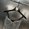 Women's Tanks Women Tank Tops 2023 Summer Shiny Sequins Chain Tassel Girl Camis Fashion Sexy Black Ladies Camisole Crop