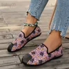 Geklede schoenen Platte schoenen Mode Halloween-print Mocassins Damesschoenen 2023 Nieuwe Loafers met ronde neus Kleurblok Casual minimalistische canvas schoenen T231025