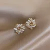 Boucles d'oreilles mode coréenne opale fleur breloque boucle d'oreille pour les femmes fête élégant bijoux cadeau Pendientes accessoires E418