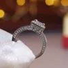 Vintage Court Mens Ring Zilver Princess Cut CZ Stone Engagement Wedding Band Ringen voor vrouwen sieraden cadeau
