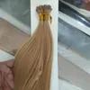 몽골 스트레이트 헤어 I 팁 머리카락 확장 100g 100s 스틱 팁 케라틴 100% Remy Hummer Hair Hair Extensions