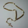 Träpärled Cross Pendant Charm Halsband Kristen smycken Religiös Jesus Rosary Träpärlor smycken300w