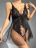 Pigiama sexy Abiti sessuali Con apertura sul cavallo Reggiseno in pizzo Indumenti da notte Costumi erotici caldi sexy Matrimonio Body erotico Donne Babydoll Abito Lingerie sexy