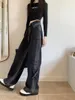 Pantaloni da donna Y2K Jeans sfumati Design con risvolto in vita Sensazione ampia e sottile
