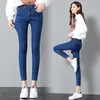 Women's Jeans Winter Fleece Pencil Warm Women Mid Waist Thicken Plus Velvet Skinny Oversize 34 Ankle Length Casual Denim Pants LJ24